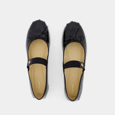 Anine Bing Round Toe Ballet Shoes In Black