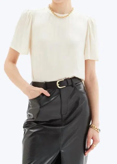 Chrldr Tiger Tia Flutter Sleeve Top In Eggshell In White