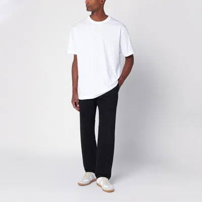 Department Five Dove-colored Cotton Trousers For Men In Black