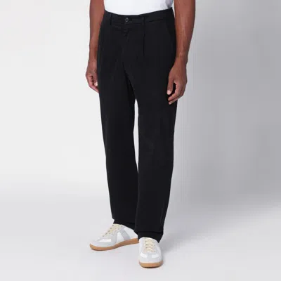 Department Five Dove-colored Cotton Trousers For Men In Black
