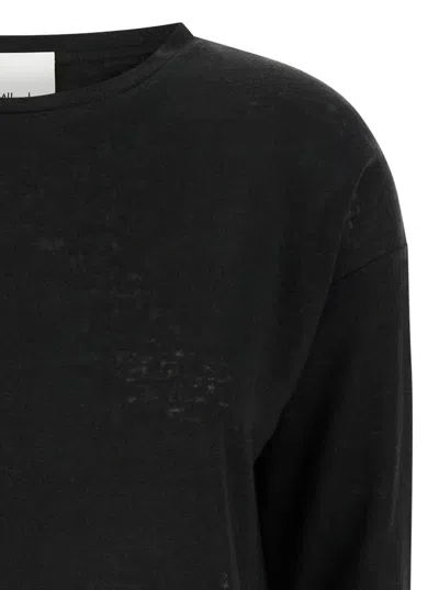 Allude Black Shirt With Boart Neckline In Black