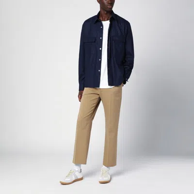 Xacus Premium Merino Wool Overshirt For Men In Navy