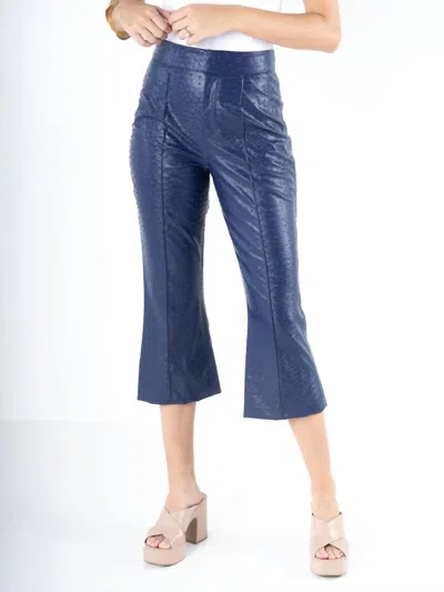 Emily Mccarthy Saylor Pants In Navy Ostrich Leather In Multi