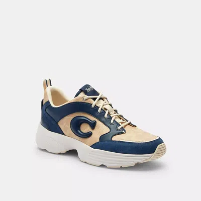 Coach Outlet Strider Sneaker In Signature Canvas In Blue