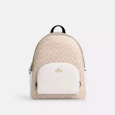 COACH OUTLET LARGE COURT BACKPACK IN SIGNATURE CANVAS 