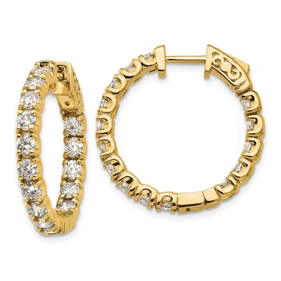 Diamond2deal 14k Gold 2 3/4 Ct Lab Grown Diamond Patented Safety Clasp In And Out Hoop Earrings Vs Clarity, D-e C In White