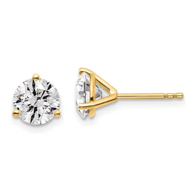 Diamond2deal 14k Yellow Gold 1 3/8 Ct Round Lab Grown Diamond Stud Earrings Vs Clarity, D-e Color In White