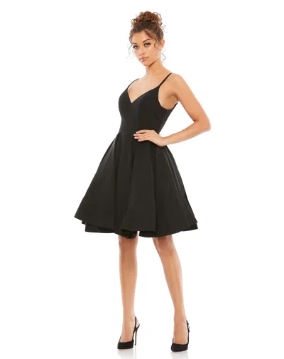 Mac Duggal Low Back A-line Party Dress In Black