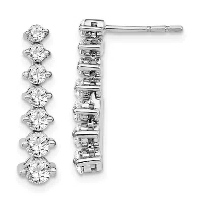 Diamond2deal 14k White Gold 1 1/2 Ct Lab Grown Diamond Graduating Drop Dangle Earrings Vs Clarity, G-h Color In White