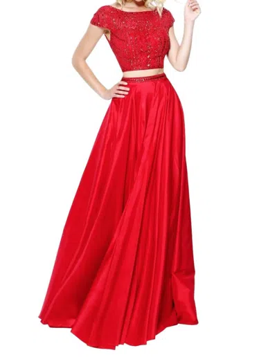 Sherri Hill Two-piece Set Prom Dress In Red In Red
