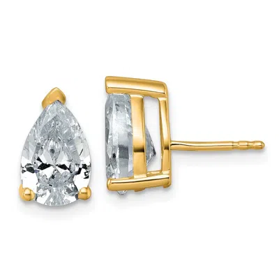Diamond2deal 14k Gold 4 Ct Pear Lab Grown Diamond Stud Earrings Vs Clarity, G-h Color In White