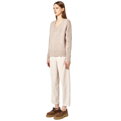 Alpha Studio Beige Wool Alpaca Sweater In Beige