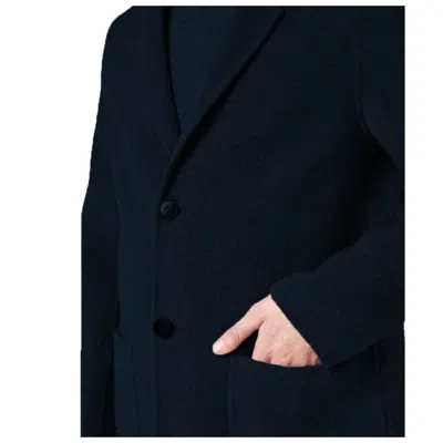 Alpha Studio Blue Wool Jacket In Blue