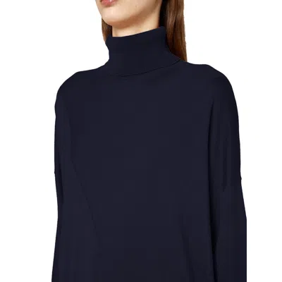Alpha Studio Blue Silk Sweater In Blue