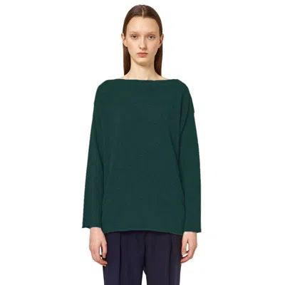 Alpha Studio Green Silk Sweater In Green