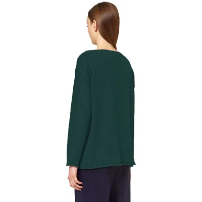 Alpha Studio Green Silk Sweater In Green