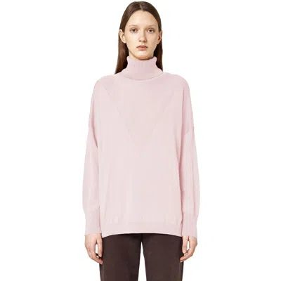 Alpha Studio Pink Silk Sweater In Pink