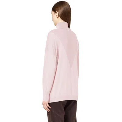 Alpha Studio Pink Silk Sweater In Pink