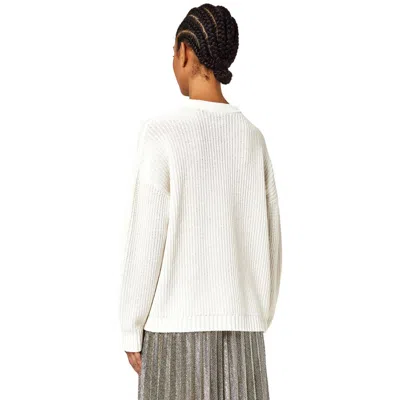 Alpha Studio White Wool Riciclata Sweater In White