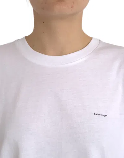 Pre-owned Balenciaga White Cotton Crew Neck Short Sleeves Women's T-shirt ()