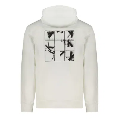Calvin Klein Elegant White Hooded Sweatshirt With Logo Print In White