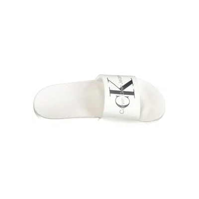 Calvin Klein Monogram-print Slides In White