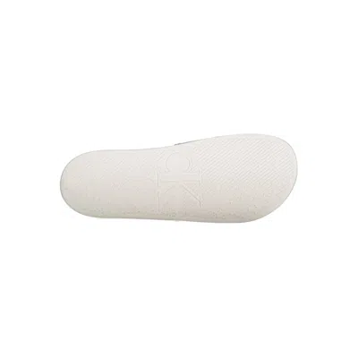 Calvin Klein Monogram-print Slides In White