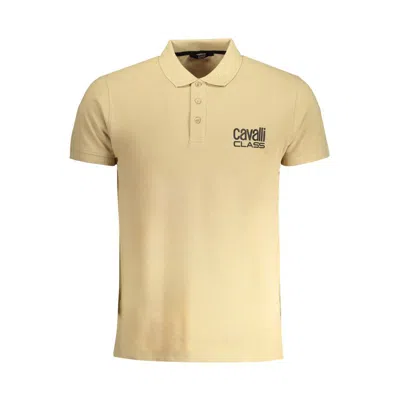 Cavalli Class Beige Cotton Polo Shirt In Beige