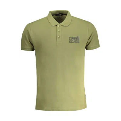 Cavalli Class Green Cotton Polo Shirt In Green