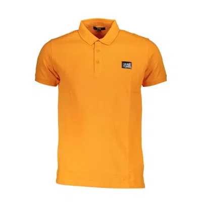 Cavalli Class Orange Cotton Polo Shirt In Orange