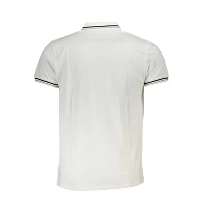 Cavalli Class Brown Cotton Men Polo Shirt In White