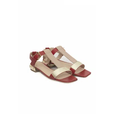 Cerruti 1881 Red Goat Leather Women Sandal In Red