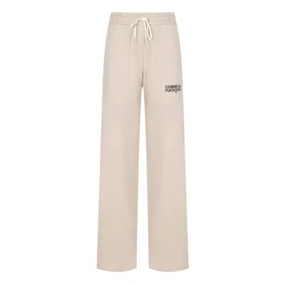 Comme Des Fuckdown Beige Cotton Jeans & Pant In Beige