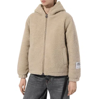 Comme Des Fuckdown Beige Polyester Jackets & Coat In Beige
