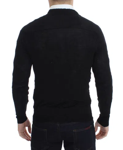 Costume National Fine Wool Button Men's Cardigan In Black