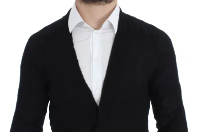 Costume National Fine Wool Button Men's Cardigan In Black