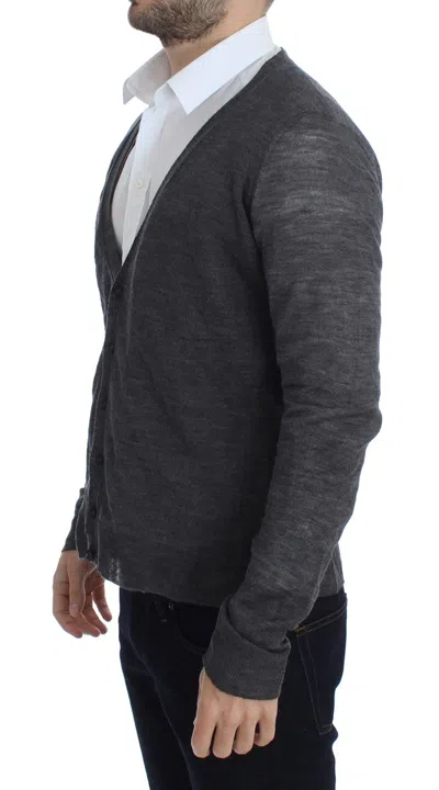 Costume National Wool Button Cardigan Men's Sweater In Gray