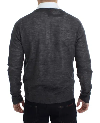 Costume National Wool Button Cardigan Men's Sweater In Gray