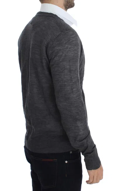 Costume National Wool Button Cardigan Men's Sweater In Gray