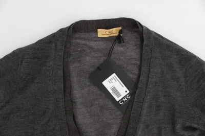 Costume National Wool Button Cardigan Men's Sweater In Gray
