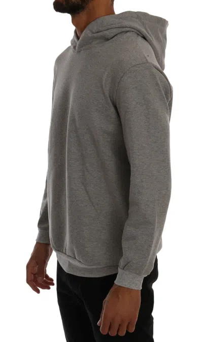 Daniele Alessandrini Pullover Hodded Cotton Sweater In Gray