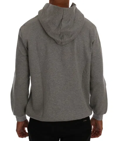 Daniele Alessandrini Pullover Hodded Cotton Sweater In Gray