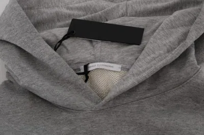 Daniele Alessandrini Pullover Hodded Cotton Sweater In Gray