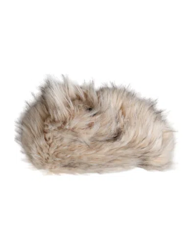 Dolce & Gabbana Beige Acrylic Fur Women Bucket Hat In Beige