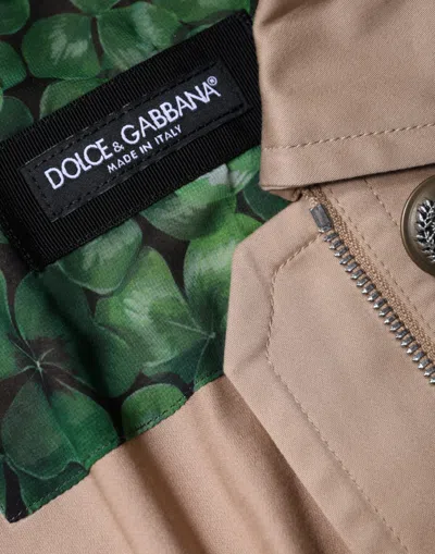 Pre-owned Dolce & Gabbana Beige Cotton Long Sleeve Collared Coat Women's Jacket ()