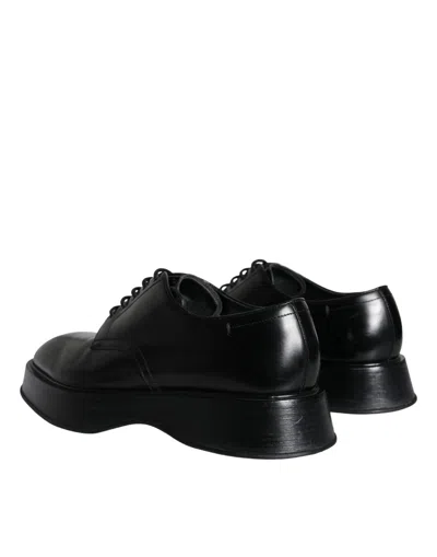 Pre-owned Dolce & Gabbana Black Calf Leather Derby Formal Dress Men's Shoes ()