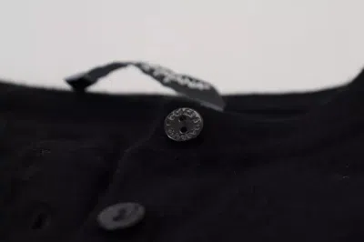 Pre-owned Dolce & Gabbana Black Button Down Slim Cardigan Wool Women's Sweater ()