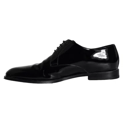Pre-owned Dolce & Gabbana Black Calfskin Leather Derby Men Dress Men's Shoes ()