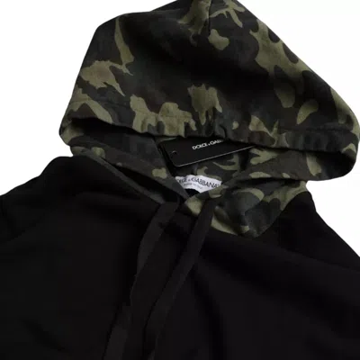 Pre-owned Dolce & Gabbana Black Camouflage Hooded Sweatshirt Men's Sweater ()
