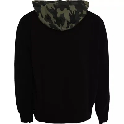 Pre-owned Dolce & Gabbana Black Camouflage Hooded Sweatshirt Men's Sweater ()